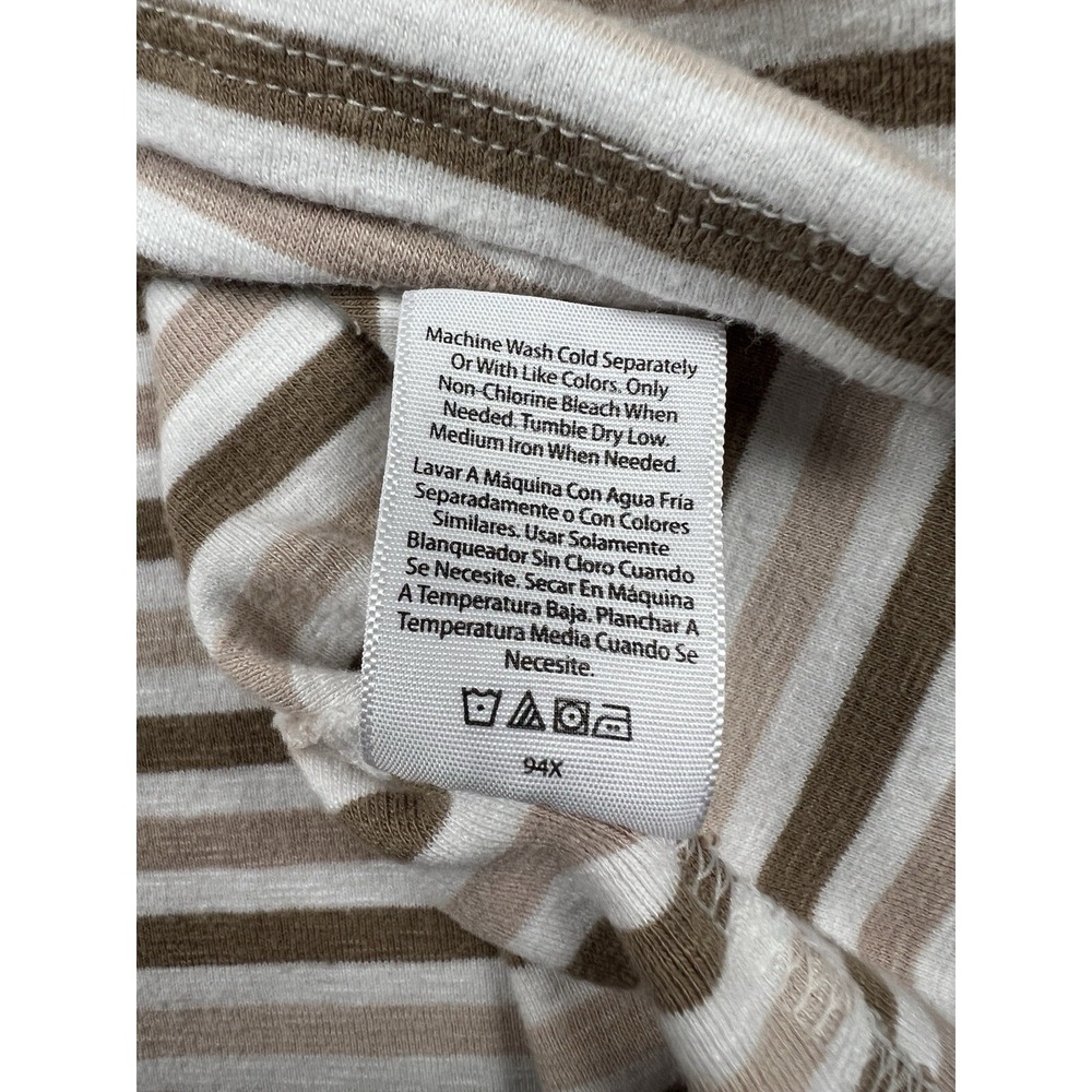 Time and Tru Top Womens Small Brown Striped Short Sleeve Cotton‎ Blend - Picture 11 of 11